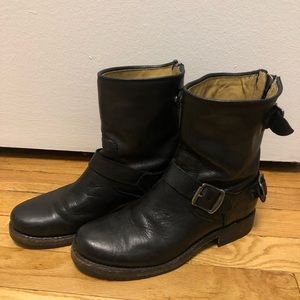Frye Combat Ankle Boots - Black